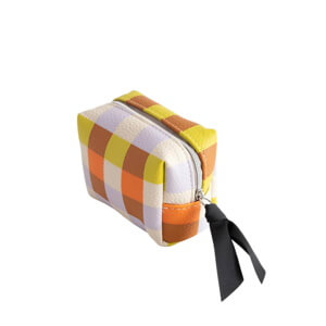 Caroline Gardner Multi Check Ultra Mini Cube Cosmetic Bag